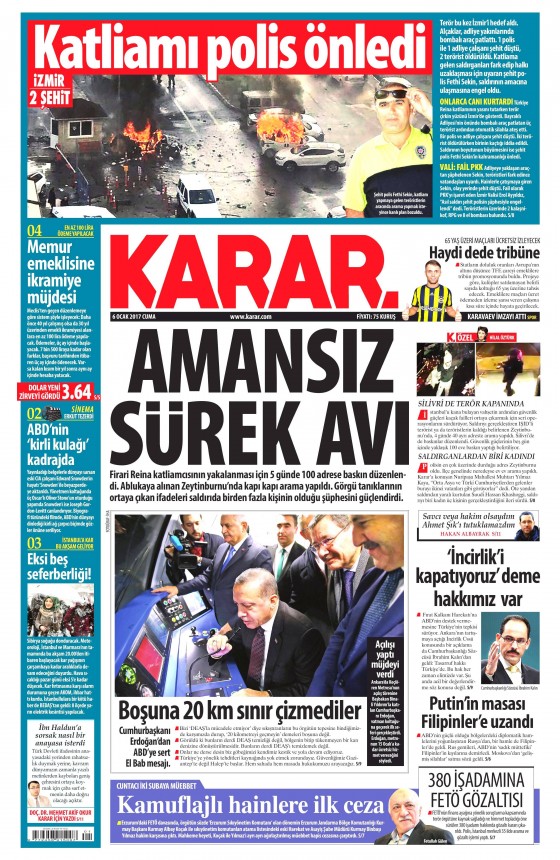 6 Ocak 2017 gazete manşetleri - 884