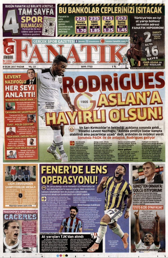 8 Ocak 2017 gazete manşetleri - 934