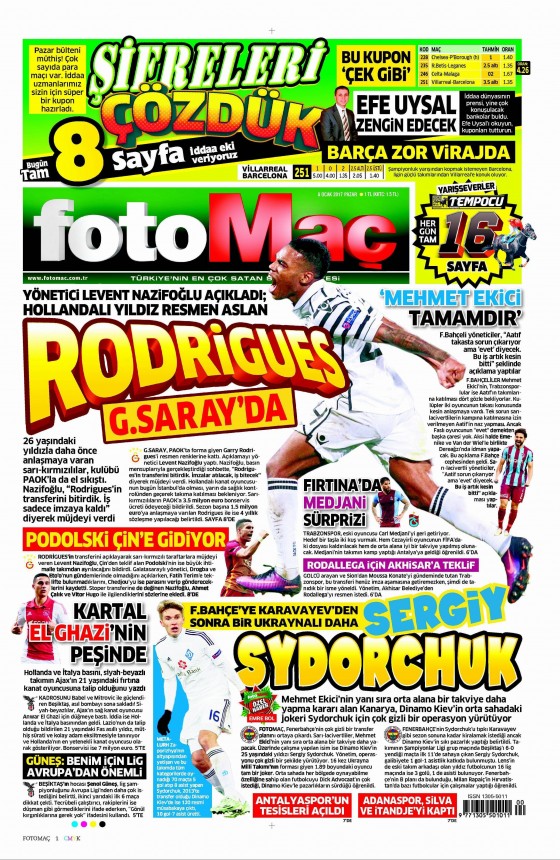8 Ocak 2017 gazete manşetleri - 936