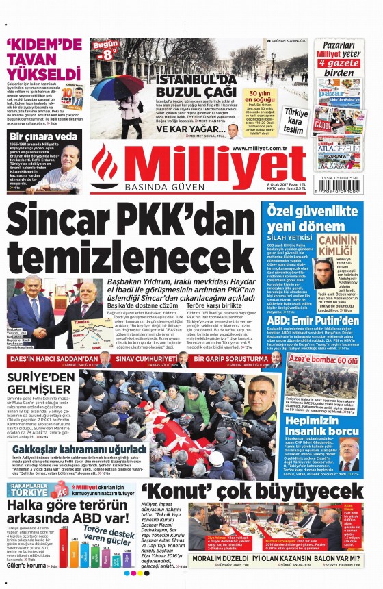8 Ocak 2017 gazete manşetleri - 938