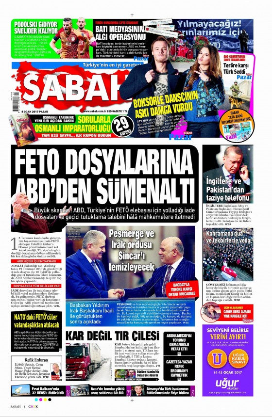 8 Ocak 2017 gazete manşetleri - 941