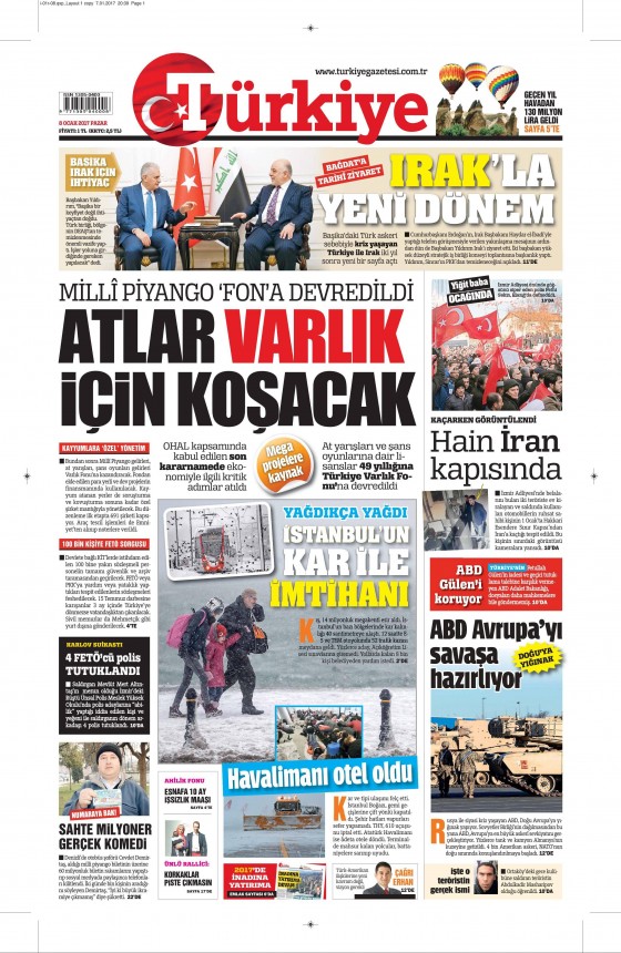 8 Ocak 2017 gazete manşetleri - 947