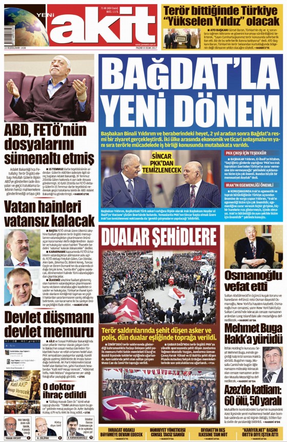 8 Ocak 2017 gazete manşetleri - 950