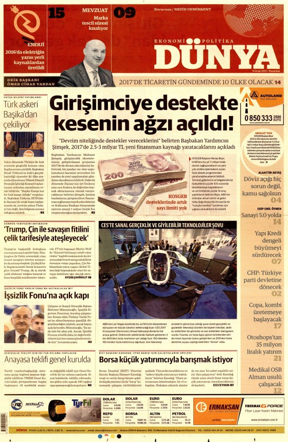 9 Ocak 2017 gazete manşetleri - 967