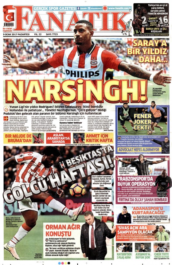 9 Ocak 2017 gazete manşetleri - 970