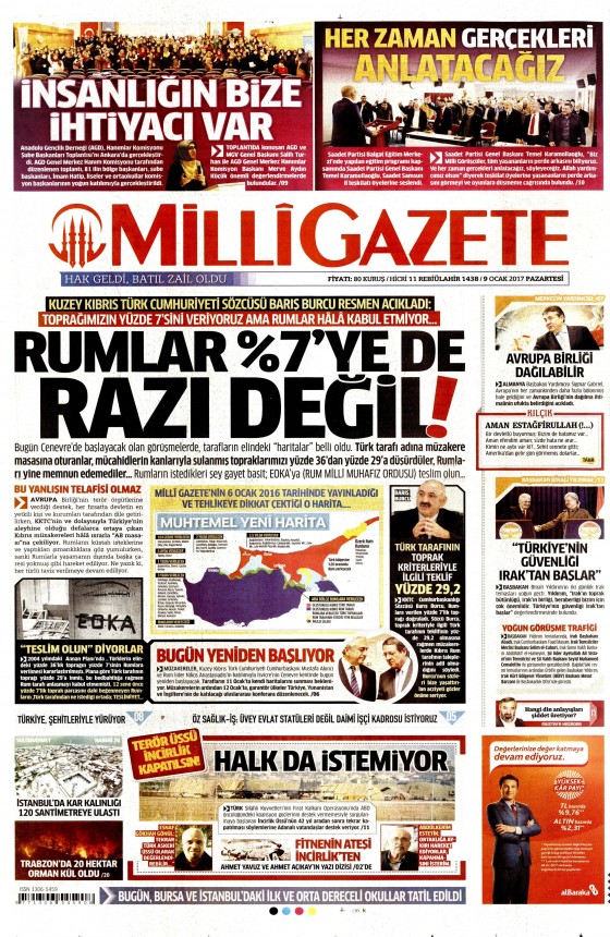 9 Ocak 2017 gazete manşetleri - 974
