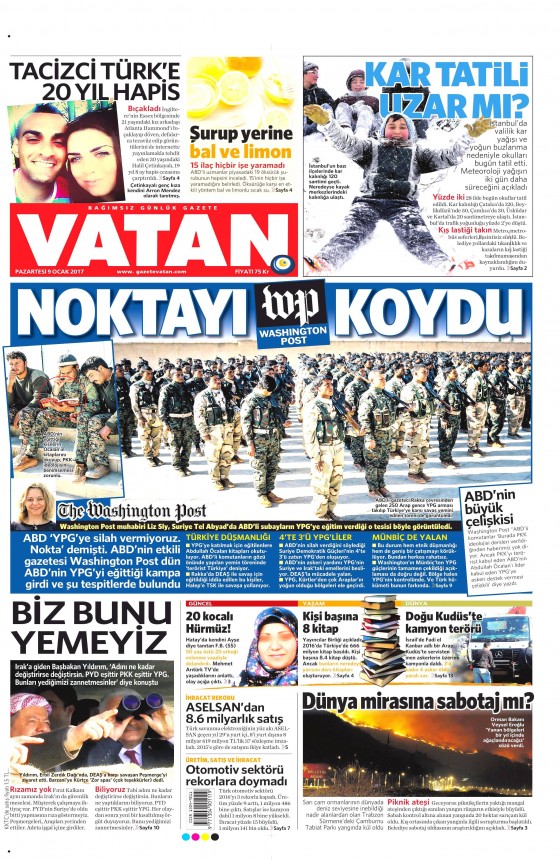 9 Ocak 2017 gazete manşetleri - 983
