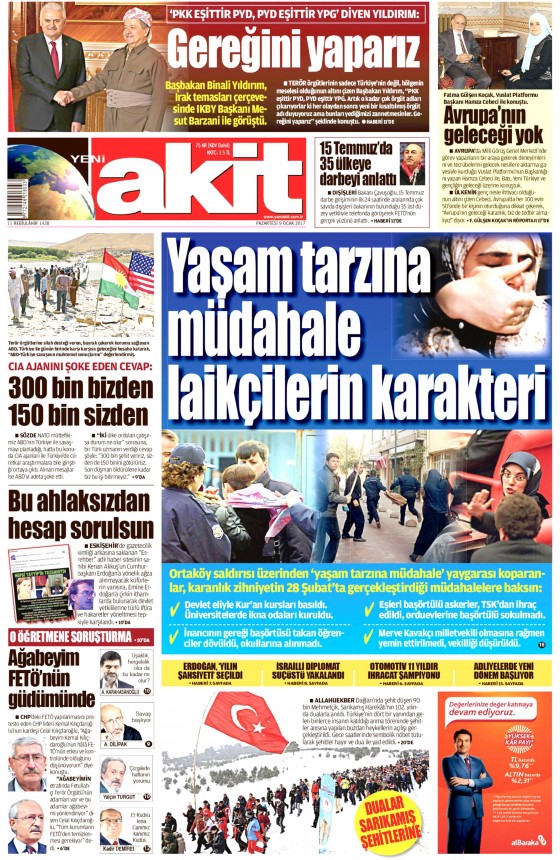 9 Ocak 2017 gazete manşetleri - 989