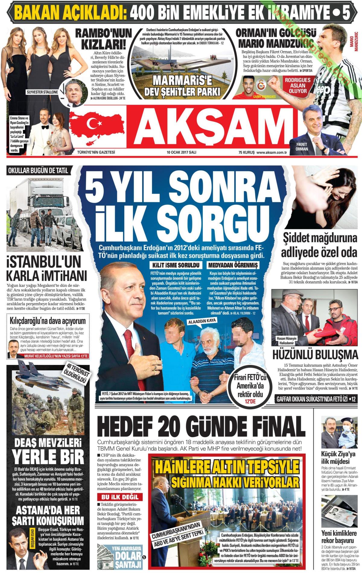 10 Ocak 2017 gazete manşetleri - 15