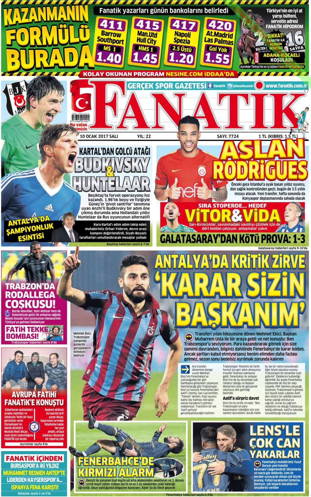 10 Ocak 2017 gazete manşetleri - 11