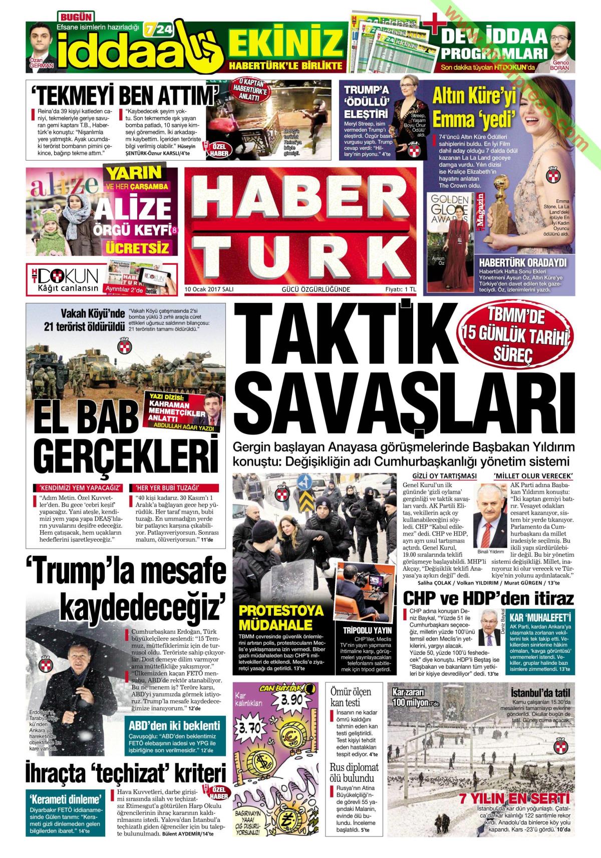 10 Ocak 2017 gazete manşetleri - 8