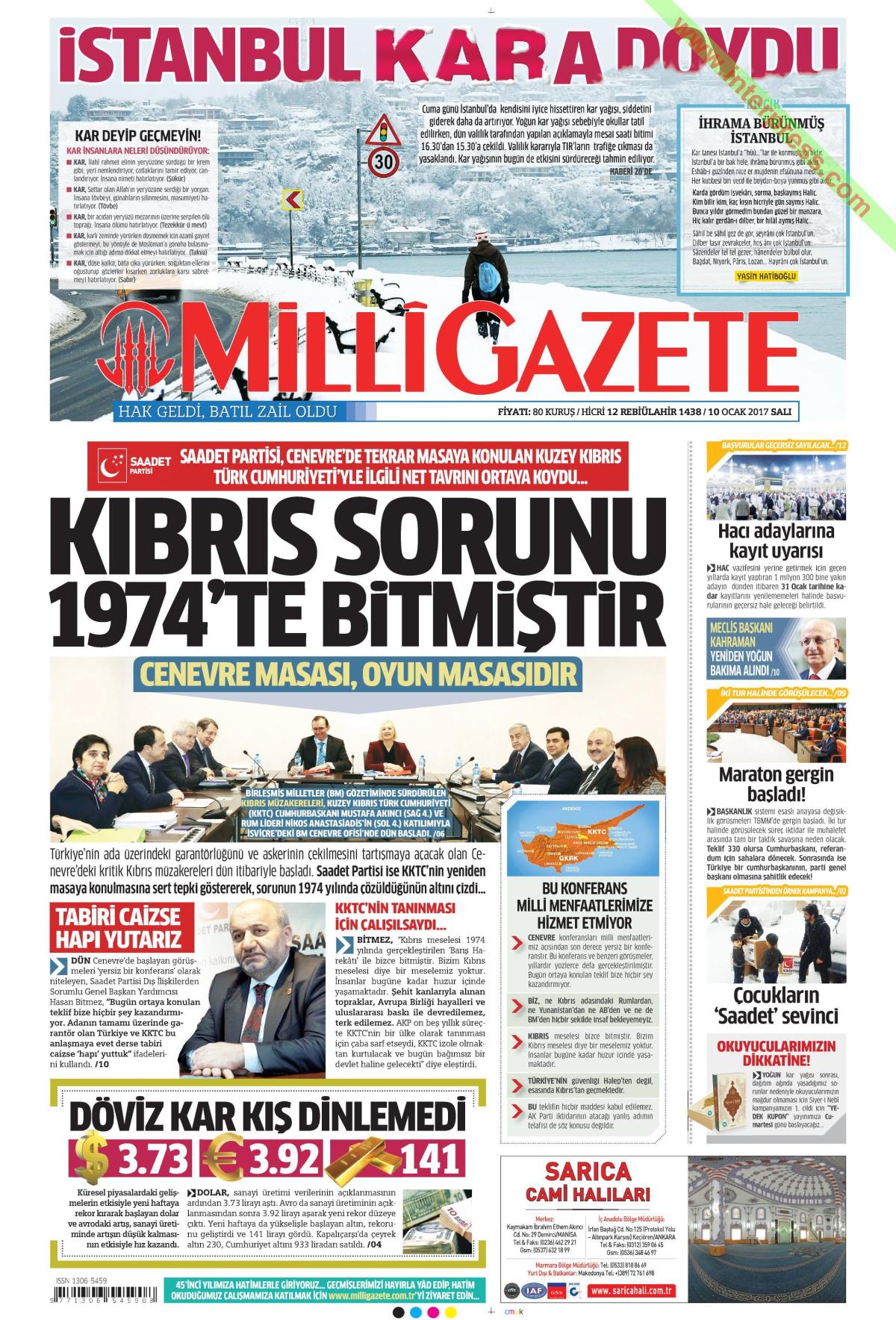 10 Ocak 2017 gazete manşetleri - 1