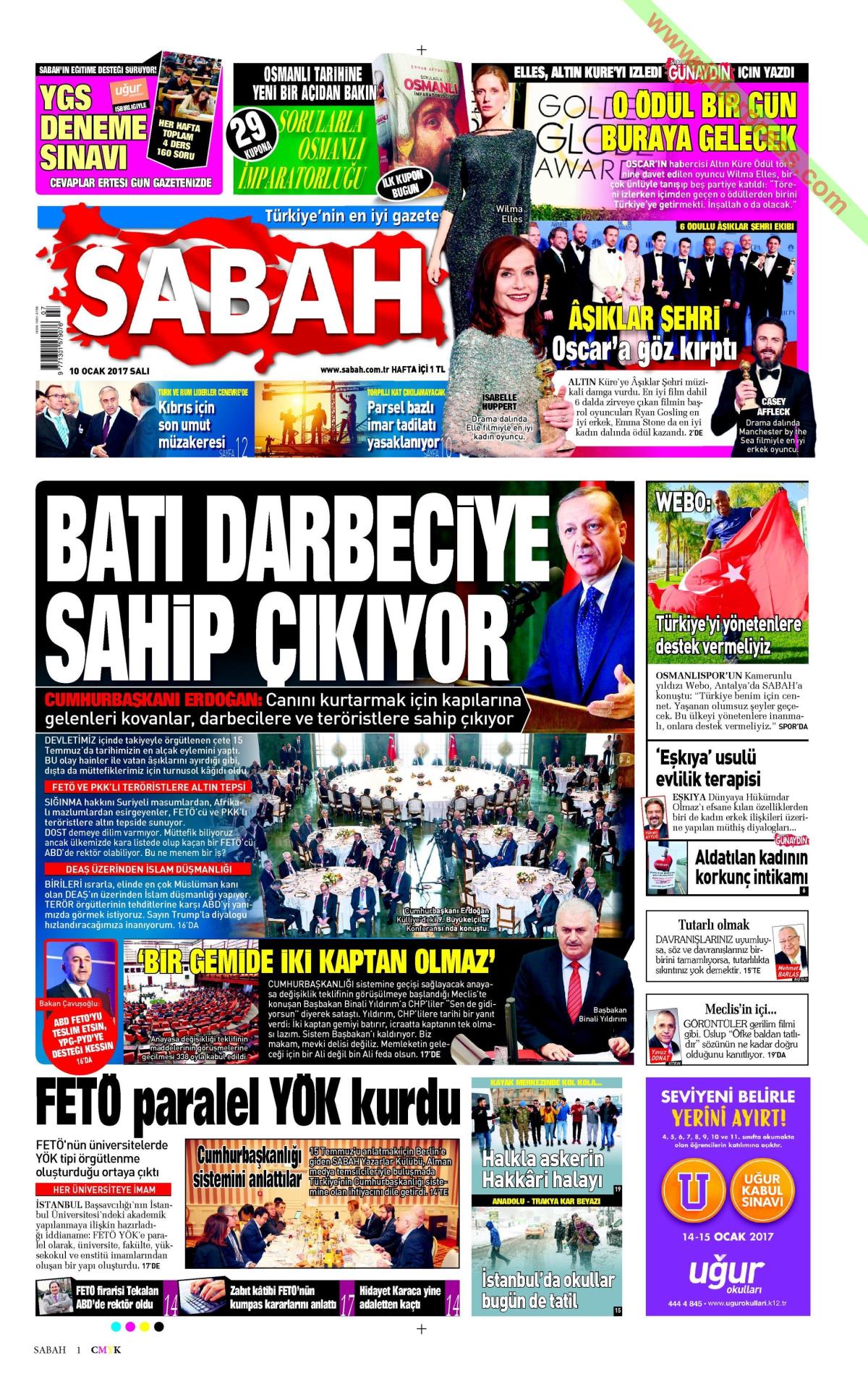 10 Ocak 2017 gazete manşetleri - 14