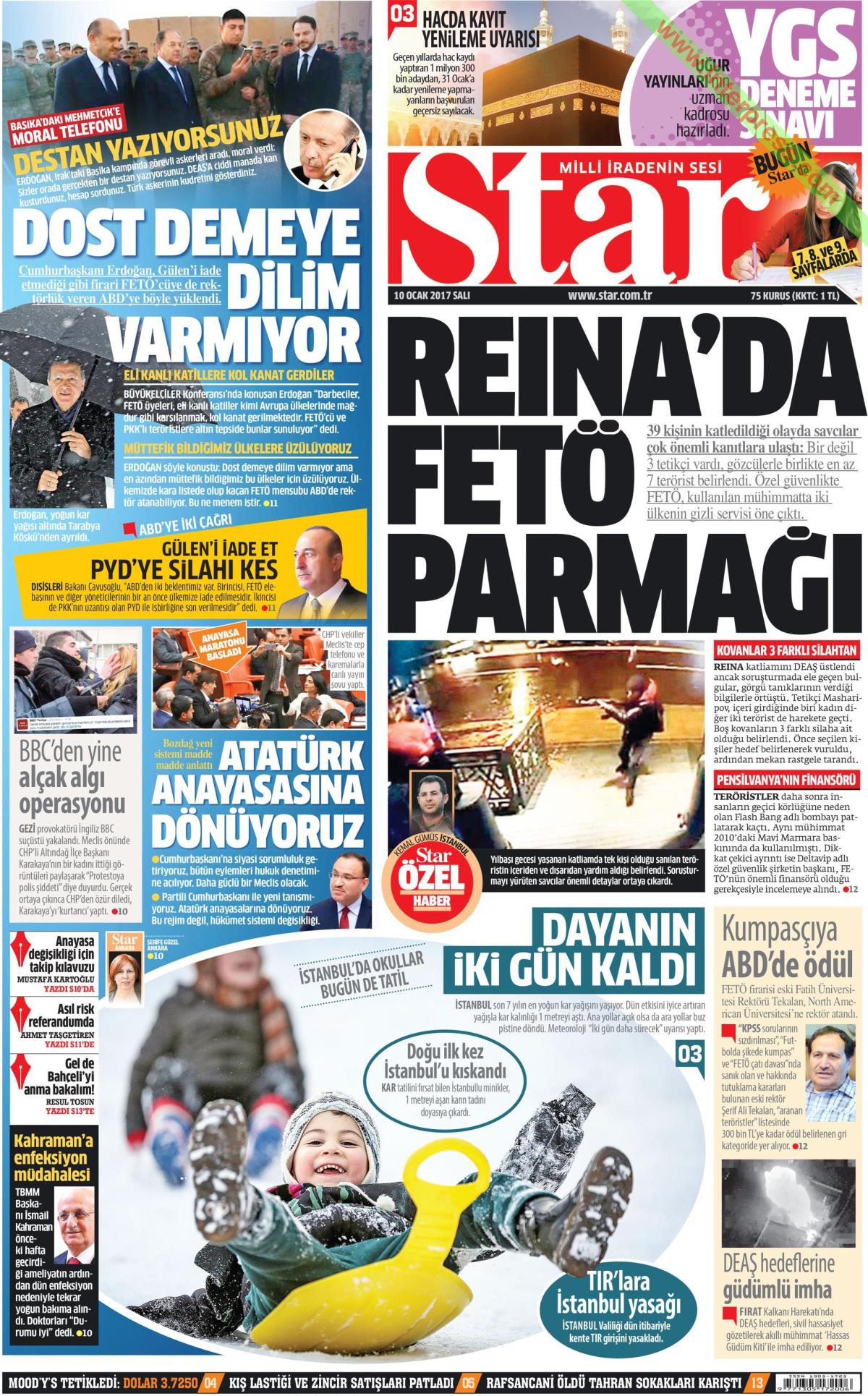 10 Ocak 2017 gazete manşetleri - 4