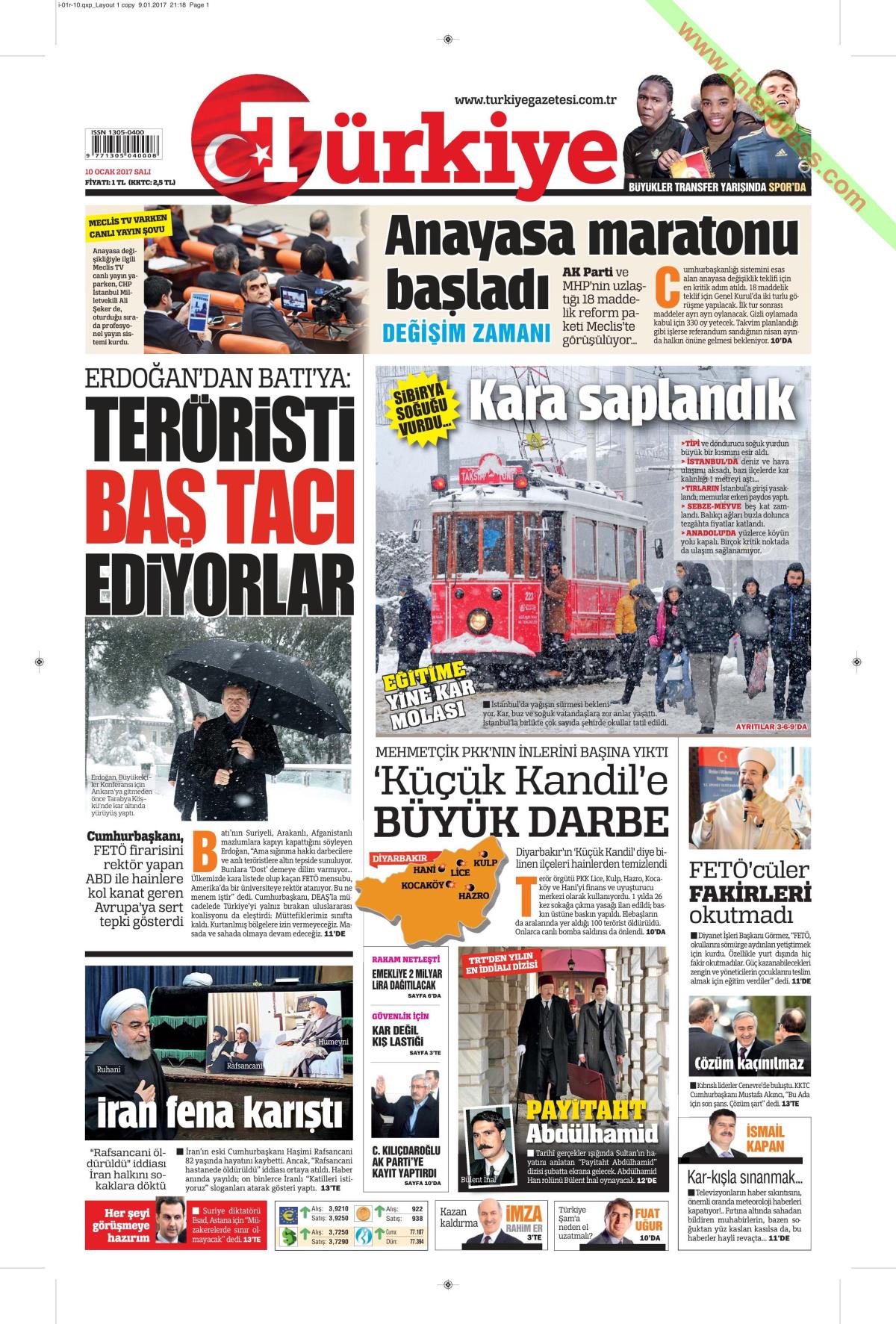 10 Ocak 2017 gazete manşetleri - 16