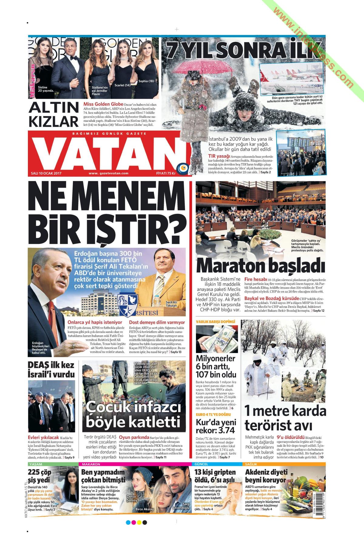 10 Ocak 2017 gazete manşetleri - 2