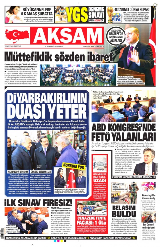 11 Ocak 2017 gazete manşetleri - 2