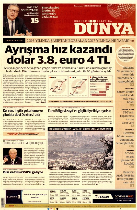 11 Ocak 2017 gazete manşetleri - 3