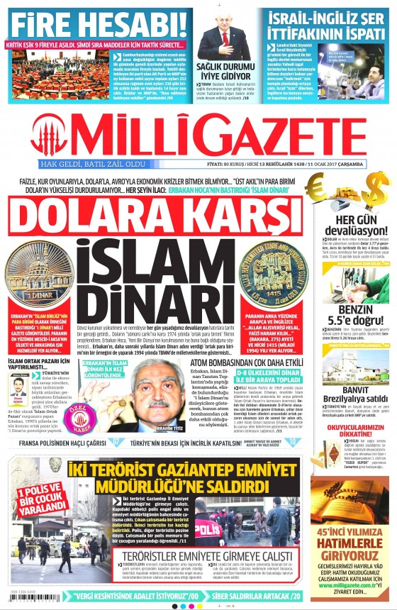 11 Ocak 2017 gazete manşetleri - 1
