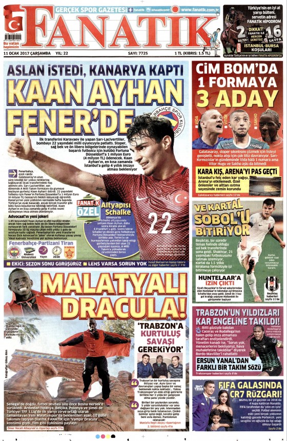 11 Ocak 2017 gazete manşetleri - 5