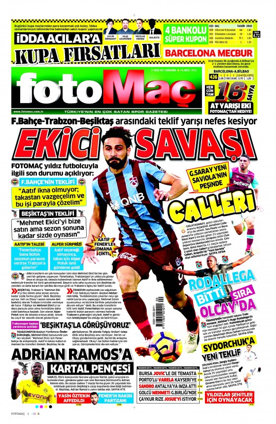 11 Ocak 2017 gazete manşetleri - 10