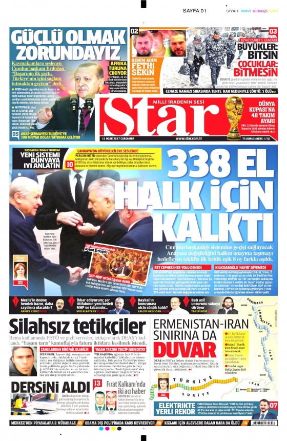 11 Ocak 2017 gazete manşetleri - 13