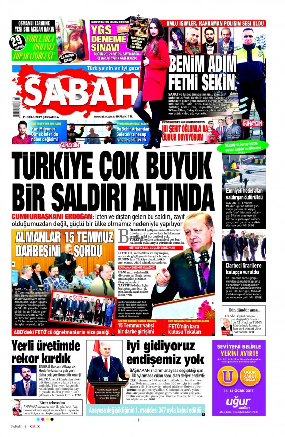 11 Ocak 2017 gazete manşetleri - 12