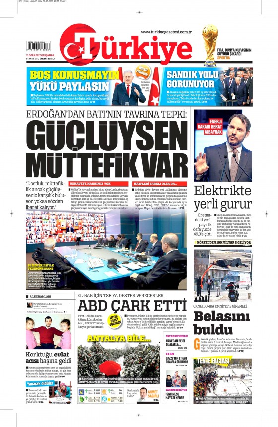 11 Ocak 2017 gazete manşetleri - 15