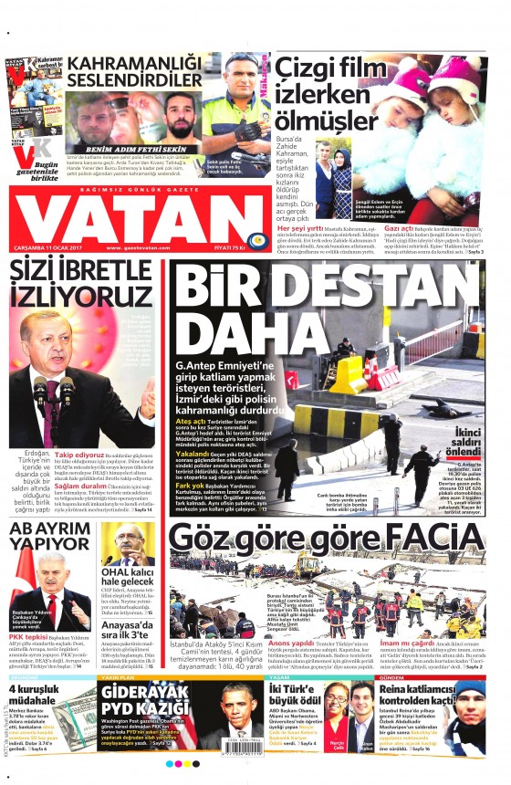 11 Ocak 2017 gazete manşetleri - 16