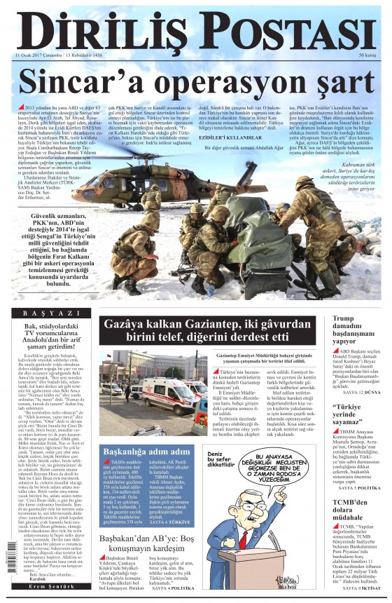 11 Ocak 2017 gazete manşetleri - 23
