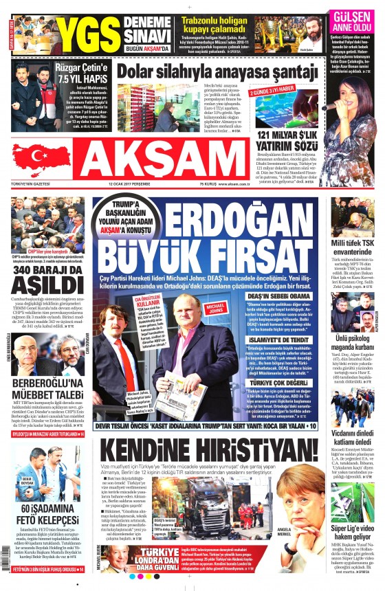 12 Ocak 2017 gazete manşetleri - 4