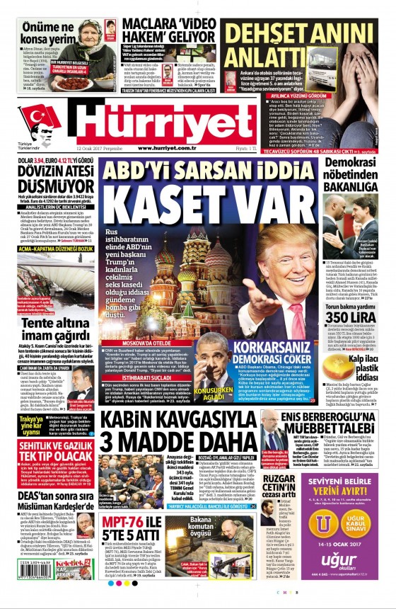 12 Ocak 2017 gazete manşetleri - 3