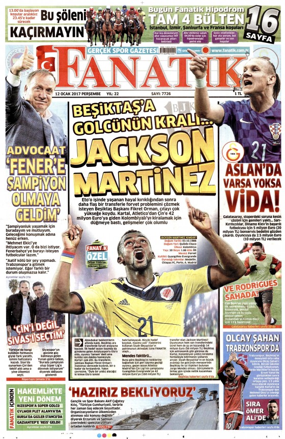 12 Ocak 2017 gazete manşetleri - 6