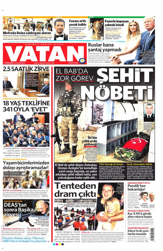 12 Ocak 2017 gazete manşetleri - 14