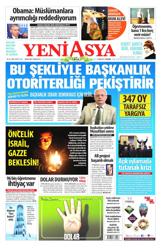12 Ocak 2017 gazete manşetleri - 15