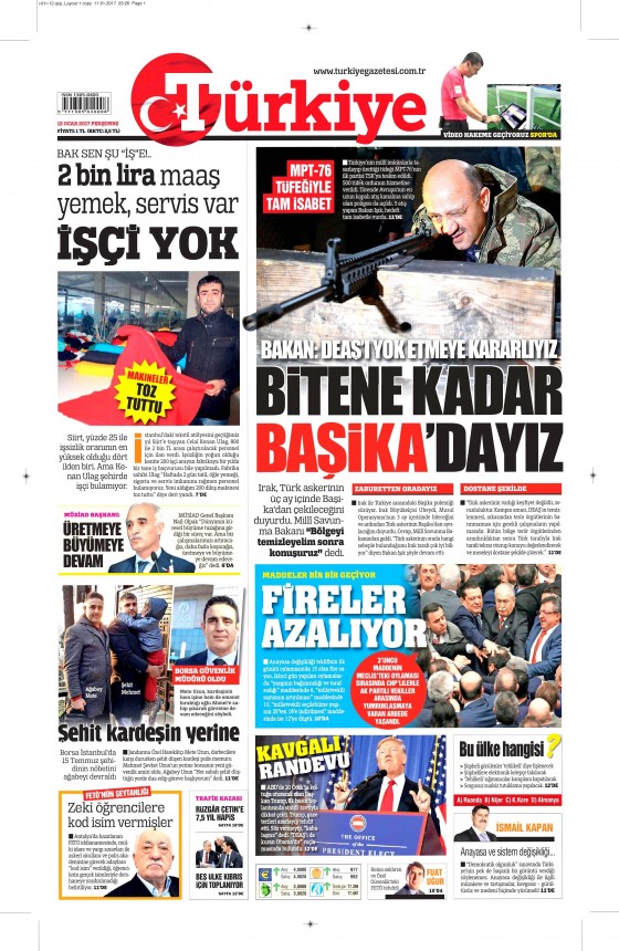 12 Ocak 2017 gazete manşetleri - 13