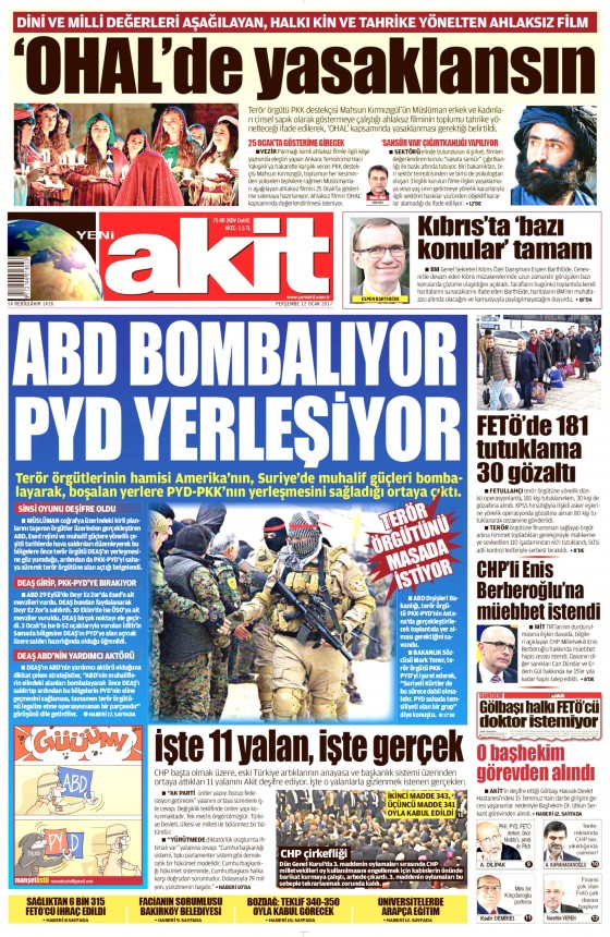 12 Ocak 2017 gazete manşetleri - 16