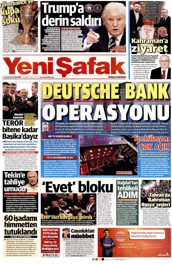 12 Ocak 2017 gazete manşetleri - 18