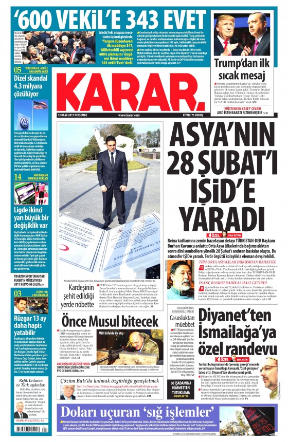 12 Ocak 2017 gazete manşetleri - 20