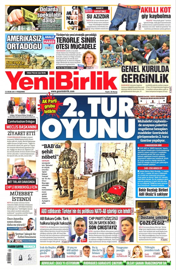 12 Ocak 2017 gazete manşetleri - 22