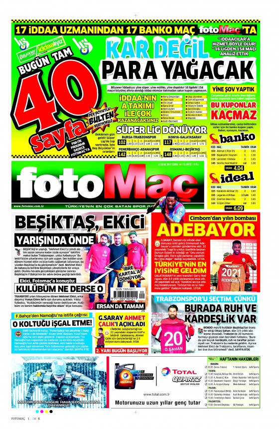 13 Ocak 2017 gazete manşetleri - 132