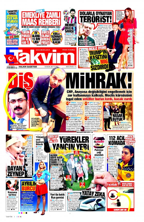 13 Ocak 2017 gazete manşetleri - 135