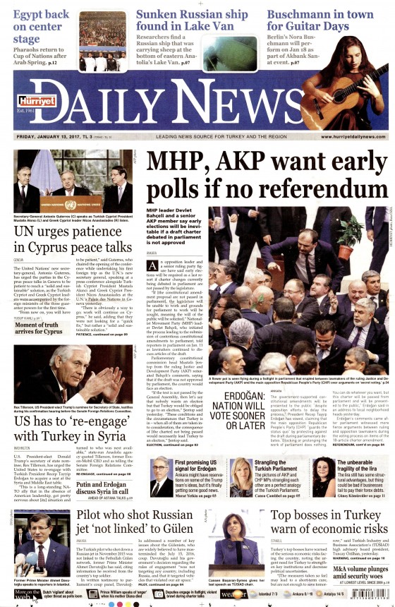 13 Ocak 2017 gazete manşetleri - 138