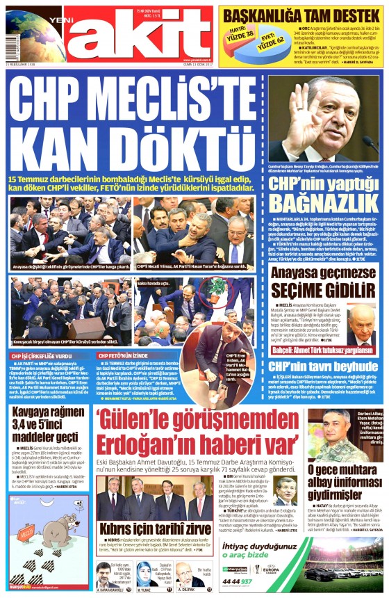 13 Ocak 2017 gazete manşetleri - 144