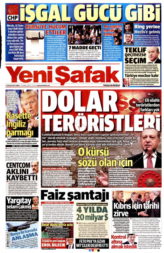 13 Ocak 2017 gazete manşetleri - 146
