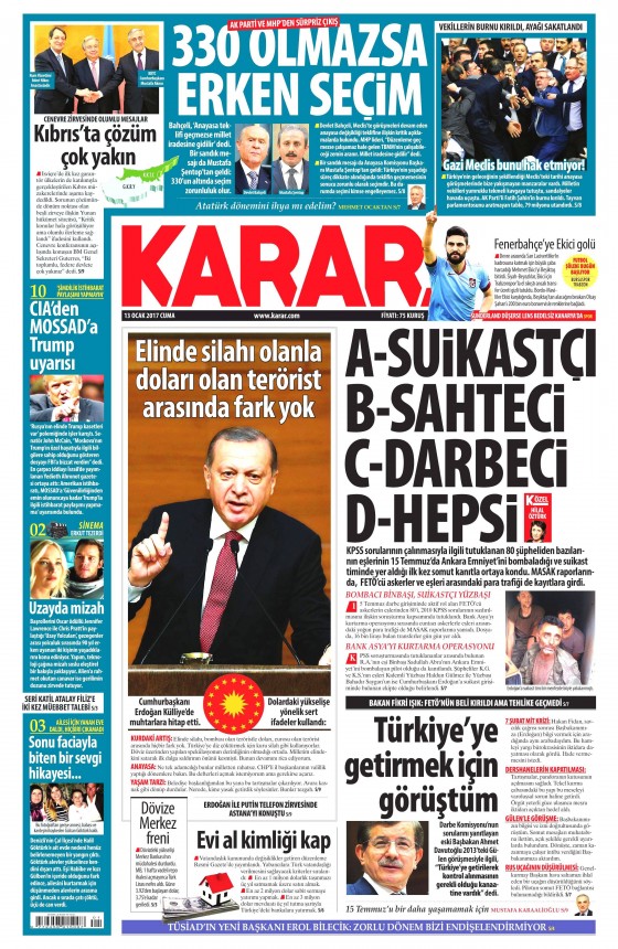 13 Ocak 2017 gazete manşetleri - 154