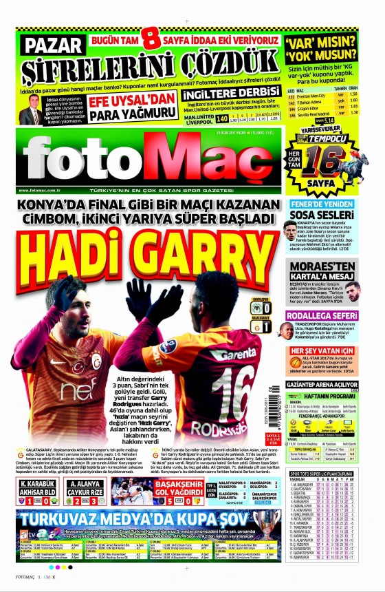 15 Ocak 2017 gazete manşetleri - 10