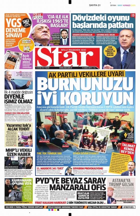 15 Ocak 2017 gazete manşetleri - 12