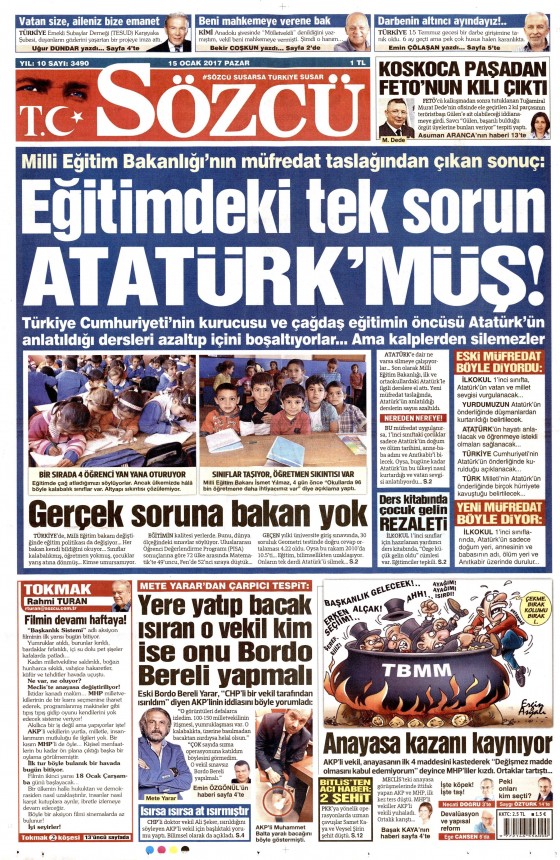 15 Ocak 2017 gazete manşetleri - 18