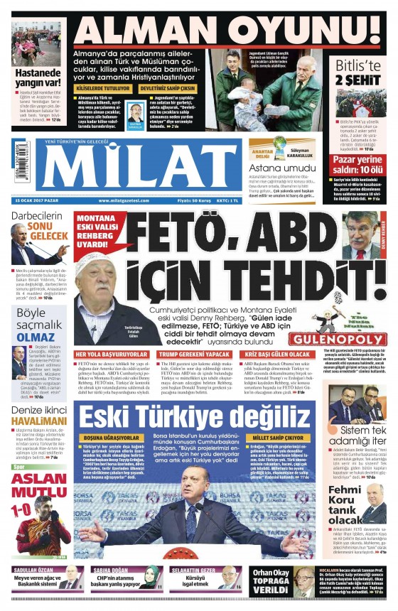 15 Ocak 2017 gazete manşetleri - 20